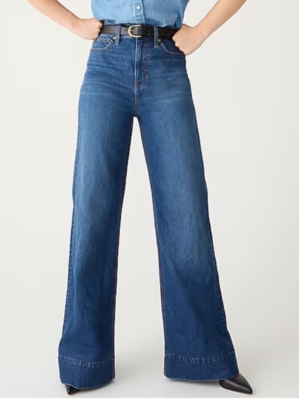 J. Crew Five Pocket Wide Leg Medium Wash Jeans, size 30 inseam 31